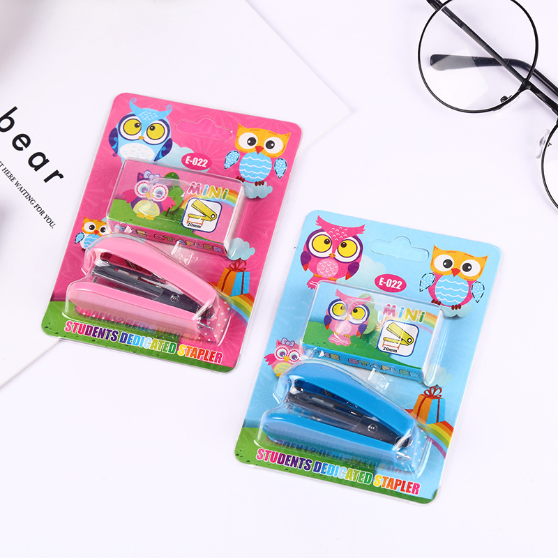 Cute Mini Morandi Color Metal Stapler Set500pcs 10 Staples Binding Tools Kawaii Stationery School Office Supplies